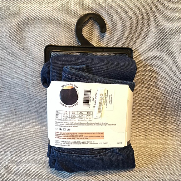 Secret Leggings Womens Medium Jeans Dark Blue Denim Wash Wide Comfort Waistband - Picture 2 of 6